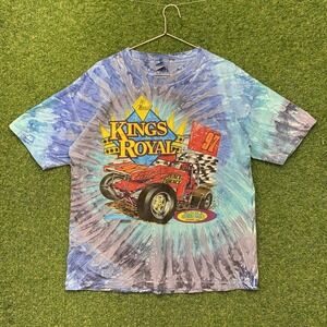 Vintage Nascar Shirt Mens XL Extra Large AOP Tie Dye Racing Y2K Single Stitch